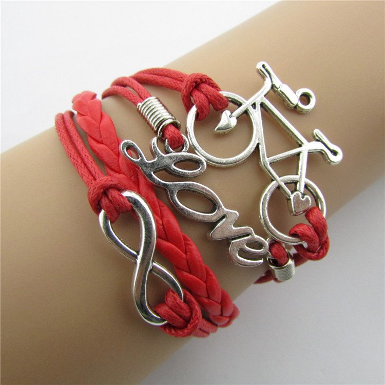 Europen Retro Bike Eight Handmade Infinity Bracelet
