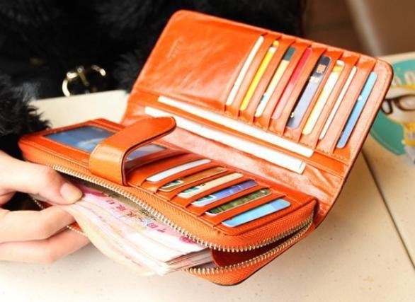 wallet for women, 100% Oil Waxing Genuine Leather