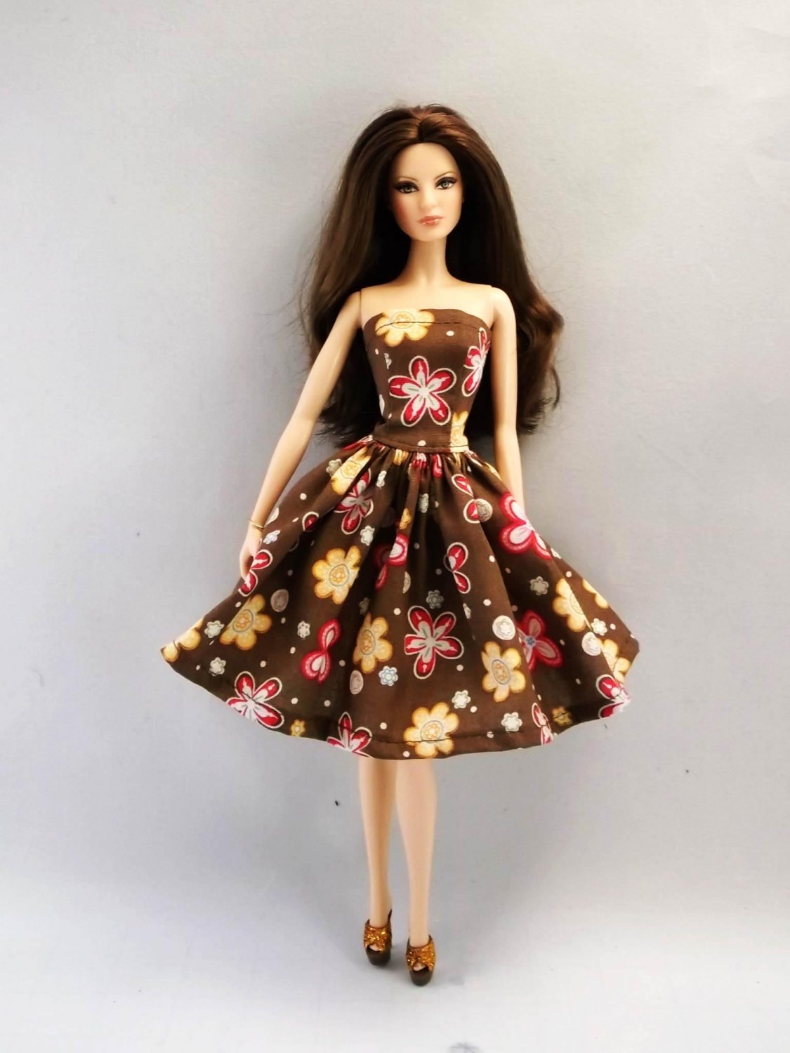 Barbie Clothes Strapless Barbie Dress 08