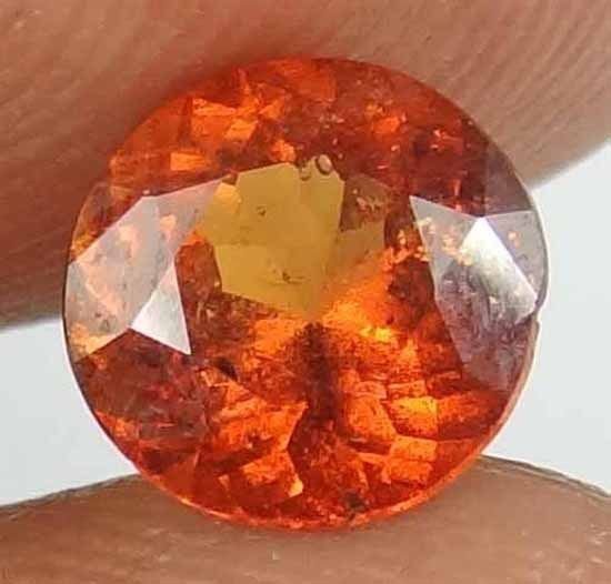 HESSONITE GARNET Natural 1.65 CT 7.45 MM Round Cut Glowing Gemstone 12121190