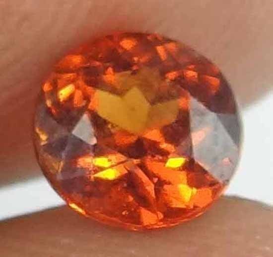 HESSONITE GARNET Natural 1.25 CT Untreated Round Cut Loose Ring Stone 12121174