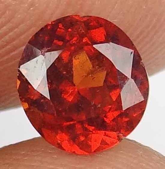HESSONITE GARNET Natural 1.85 CT Great Orange Fire Unheated Gemstone 12121101