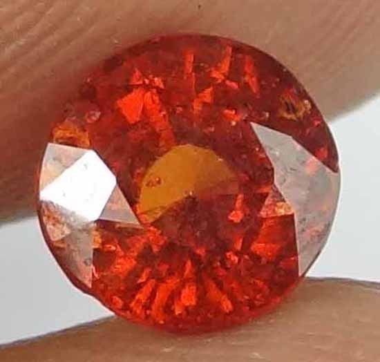 HESSONITE GARNET Natural 2.10 CT 7.25 MM Orange Glow Rare Round Cut Gem 12121130