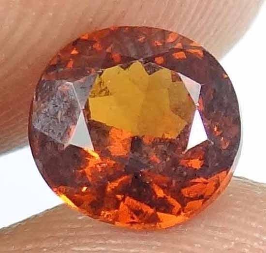 HESSONITE GARNET Natural 2.30 CT 7.73 MM Round Gem for Vedic Astrology 12121143