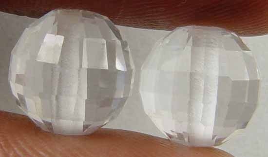 QUARTZ 6.90 CT Rare Find Drilled Balls Pair for Earings 08042178