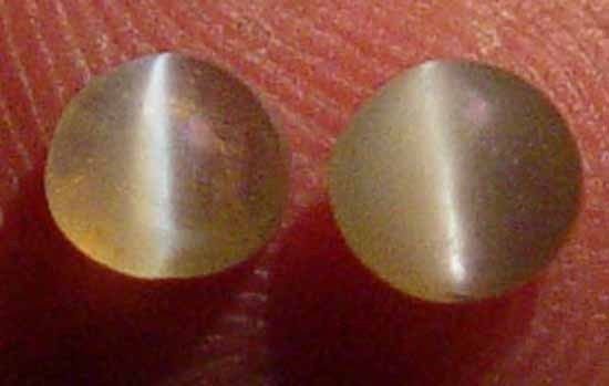 CHRYSOBERYL CATS EYE 0.70 CT Rare Round Pair Cabochon Gems for Earings 11011754