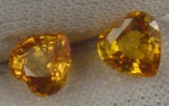 YELLOW SAPPHIRE Pretty Heart Shape Stone pair Natural 1.00 Carats 12012581