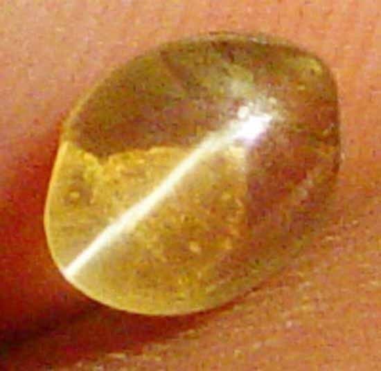 0.90CT Natural Clean Honey Yellow Chrysoberyl Cat's Eye Cabochon Gem 11053045