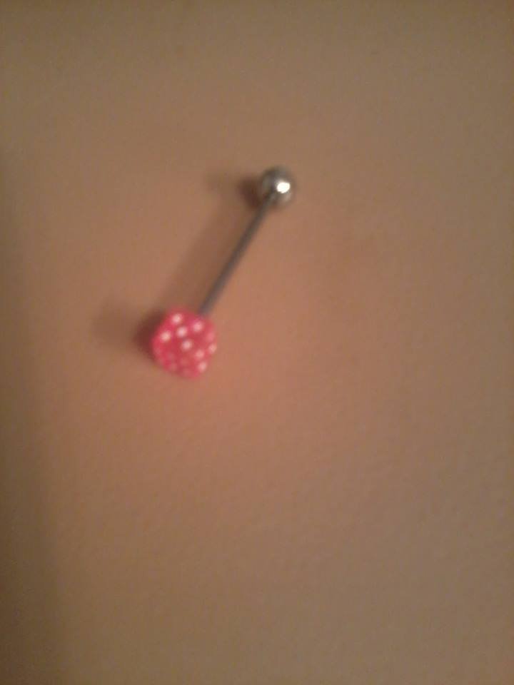 pink and white die