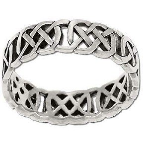Sterling Silver Celtic Figure 8 Knot Band Ring
