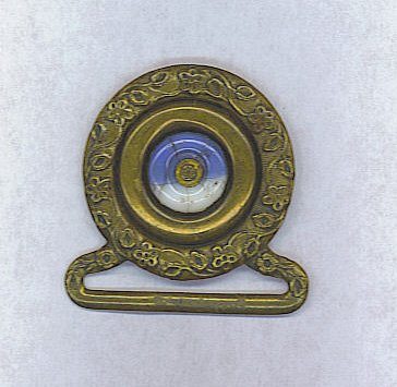 ANTIQUE METAL & PORCELAIN BUCKLE
