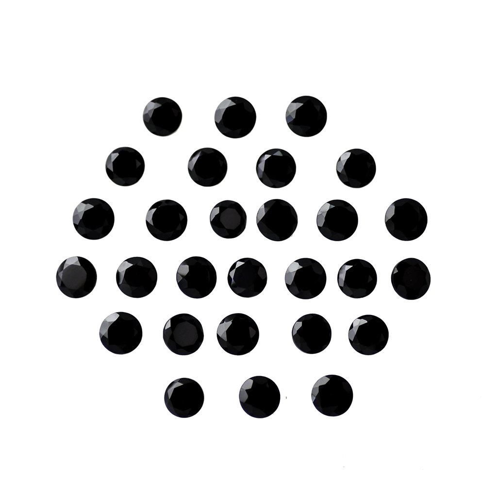 Certified Natural Black Spinal AAA Quality 8 mm Faceted Round Shape 25 pcs Lot Loose Gemstone
