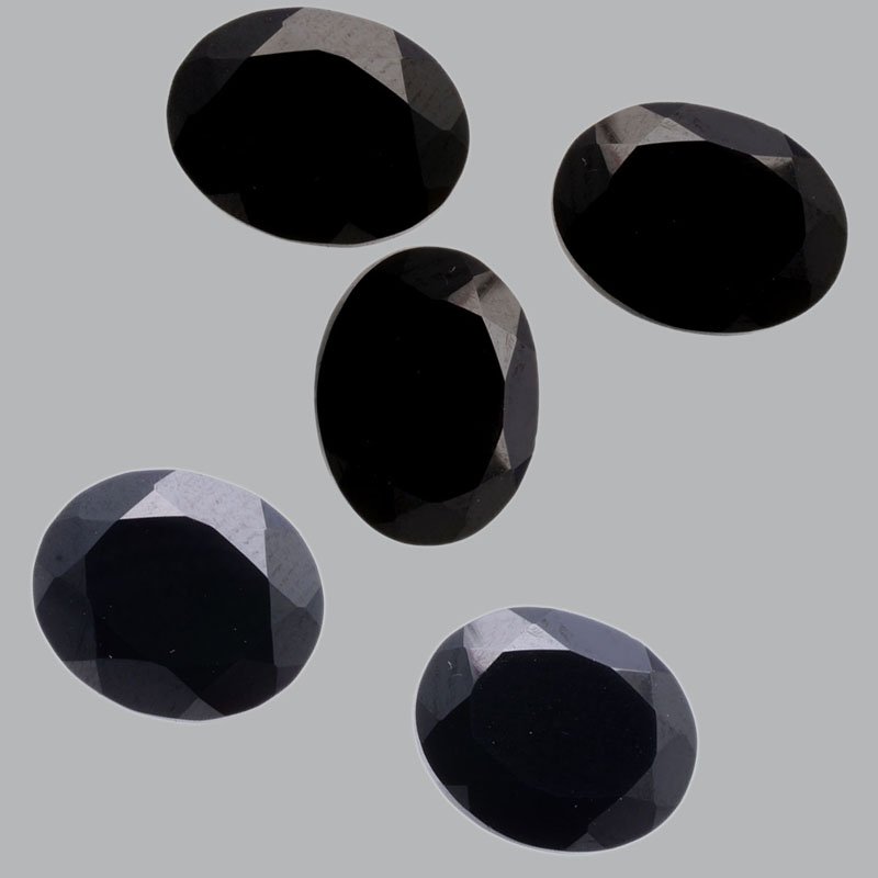 Certified Natural Black Spinal AAA Quality 8x6 mm Faceted Oval Shape 50 pcs Lot Loose Gemston