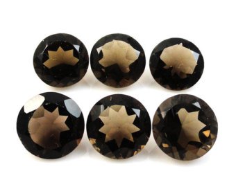 Certified Natural Smoky Quartz AAA Quality 9 mm Faceted Round Shape 10 pcs Lot Loose Gemstoe