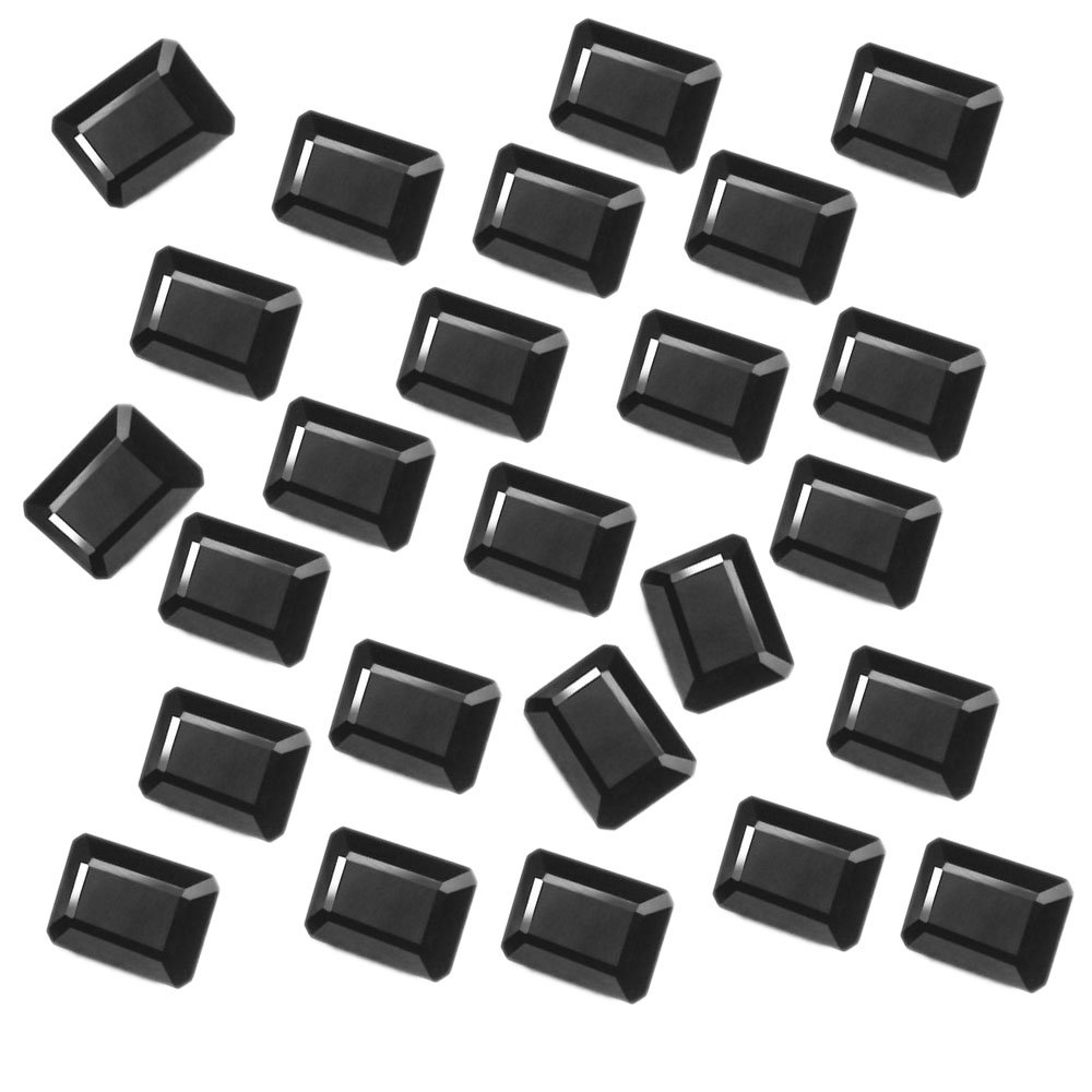 Certified Natural Black Spinal AAA Quality 7x5 mm Faceted Octagon Shape 50 pcs Lot Loose Gemston