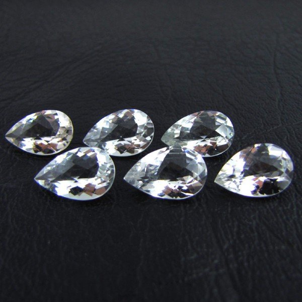 Certified Natural White Topaz AAA Quality 4x3 mm Faceted Pear Shape 10 pcs Lot Loose Gemstone