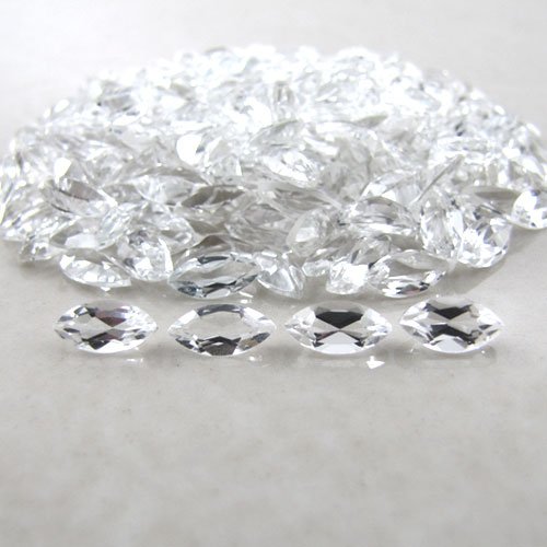 Certified Natural White Topaz AAA Quality 5x2.5 mm Faceted Marquise Shape 50 pcs Lot Loose Gemstone