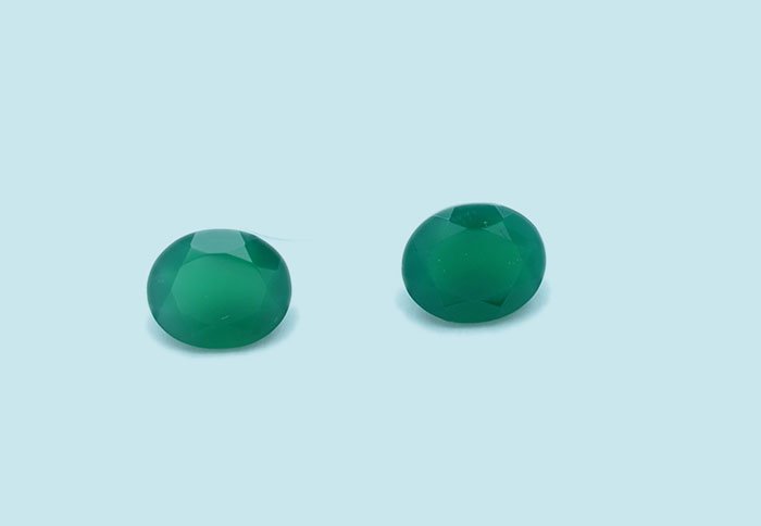 Certified Natural Green Onyx AAA Quality 9x7 mm Faceted Oval Shape Pair Loose Gemstone