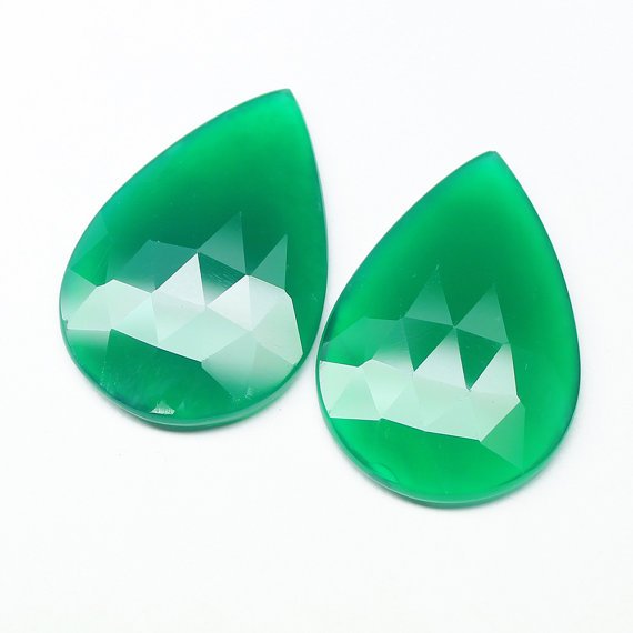 Certified Natural Green Onyx AAA Quality 6x4 mm Faceted Pears Shape 10 pc Lot Loose Gemstone