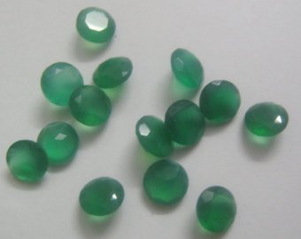 Certified Natural Green Onyx AAA Quality 5 mm Faceted Round Shape 25 pc Lot Loose Gemstone