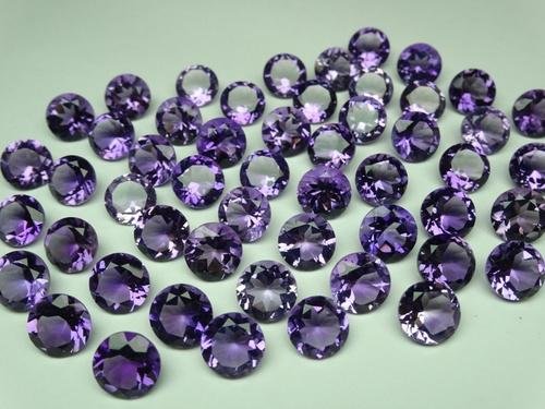 Certified Natural Amethyst AAA Quality 6 mm Faceted Round Shape 10 pcs Lot Loose Gemstone