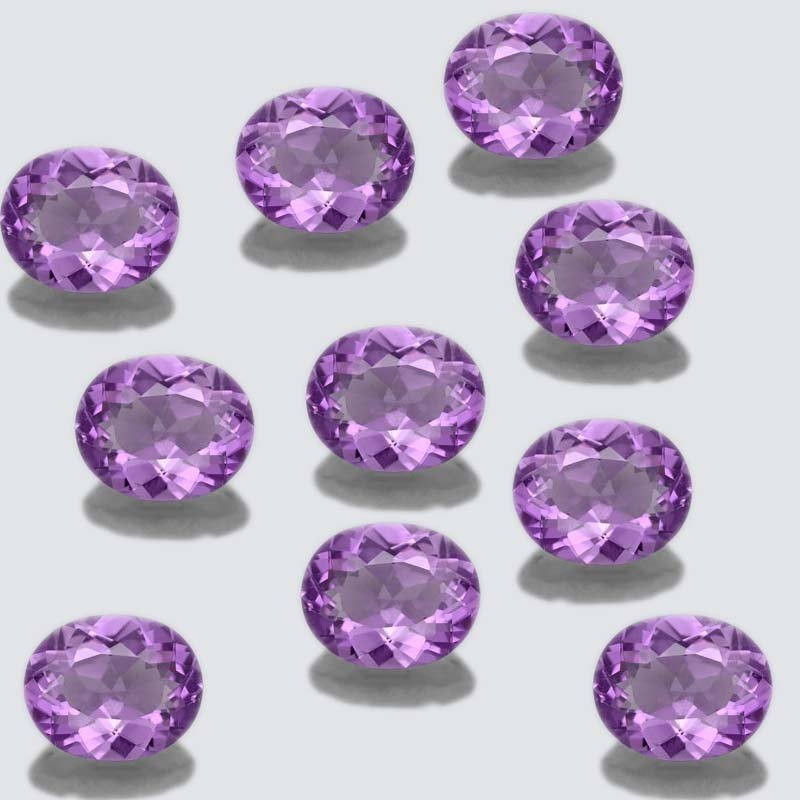 Certified Natural Amethyst AAA Quality 6x4 mm Faceted Oval Shape 100 pcs Lot Loose Gemstone