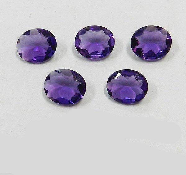 Certified Natural Amethyst AAA Quality 9x7 mm Faceted Oval Shape 5 pcs Lot Loose Gemstone