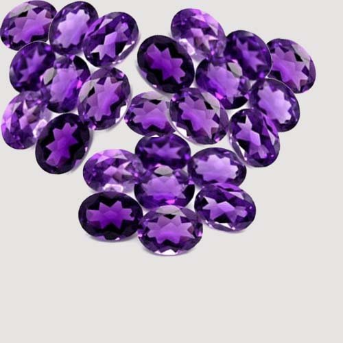 Certified Natural Amethyst AAA Quality 9x7 mm Faceted Oval Shape 50 pcs Lot Loose Gemstone