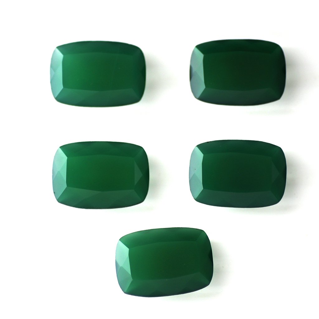 Certified Natural Green Onyx AAA Quality 9x7 mm Faceted Octagon Shape 5 pcs Lot Loose Gemstone