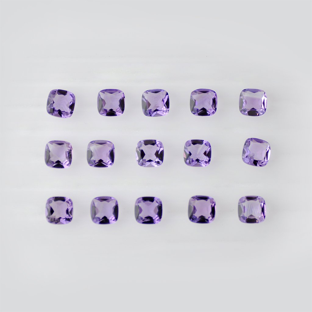 Certified Natural Amethyst AAA Quality 6x4 mm Faceted Cushion Shape 10 pcs Lot Loose Gemstone