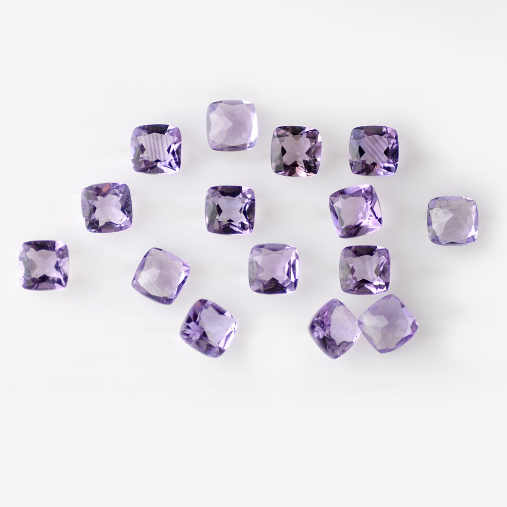 Certified Natural Amethyst AAA Quality 7x5 mm Faceted Cushion Shape 10 pcs Lot Loose Gemstone