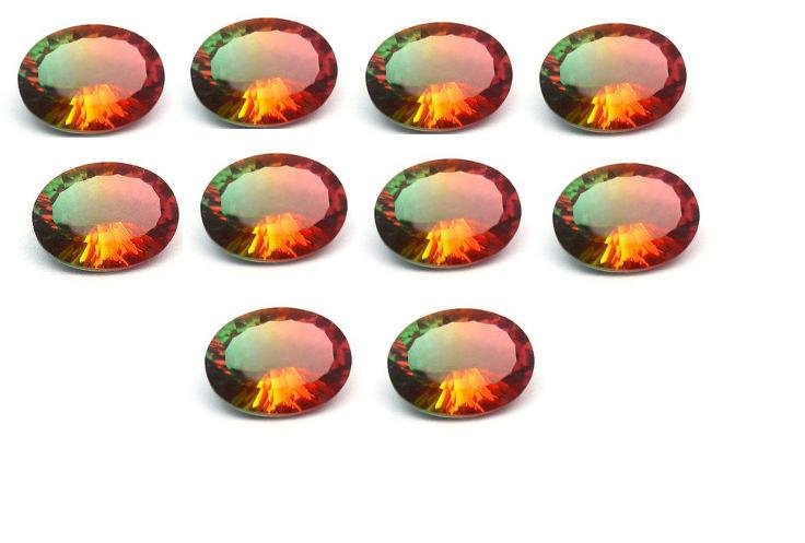 Certified Quartz Doublete Bi Color AAA Quality 11x9 mm Faceted Oval Shape 25 pcs lot Loose Gemstone