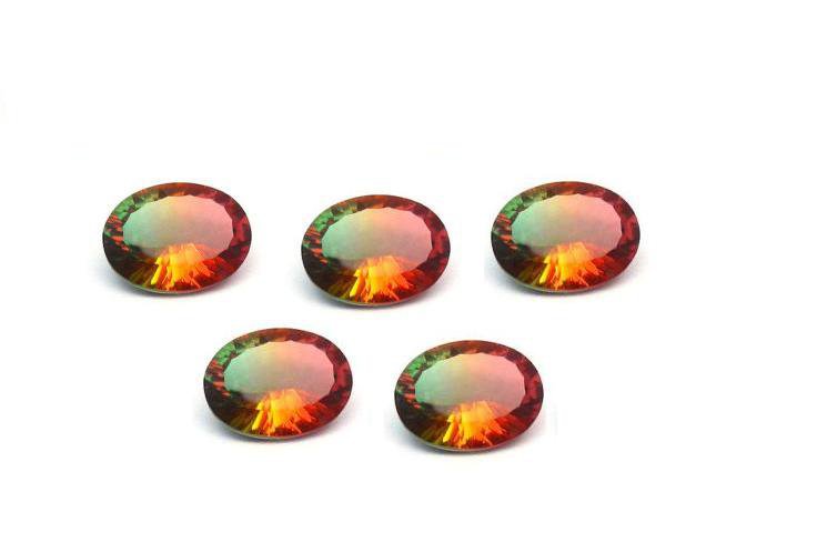 Certified Quartz Doublet Bi Color AAA Quality 12x10 mm Faceted Oval Shape 5 pcs lot Loose Gemstone