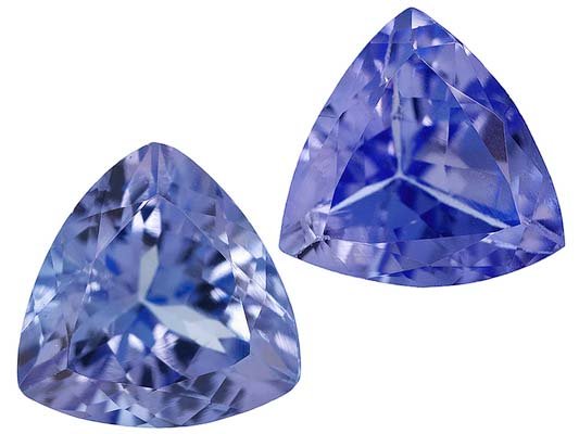 Certified Natural Tanzanite AA Quality 5 mm Faceted Trillion 2 pcs pair loose gemstone