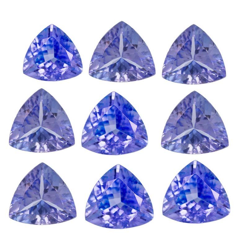 Certified Natural Tanzanite AA Quality 6 mm Faceted Trillion 10 pcs lot loose gemstone