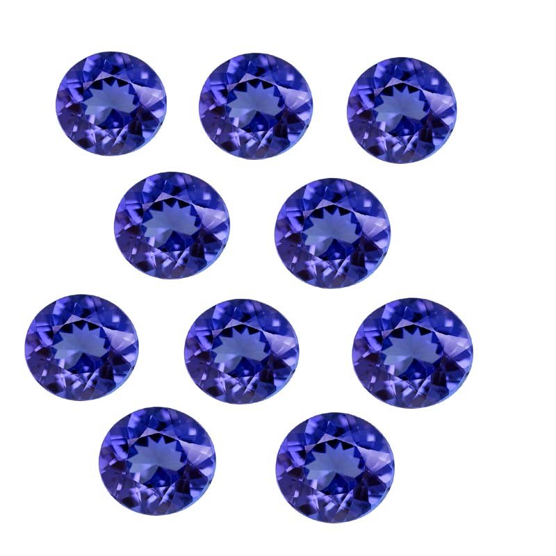 Certified Natural Tanzanite AAA Quality 2 mm Faceted Round 10 pcs lot loose gemstone