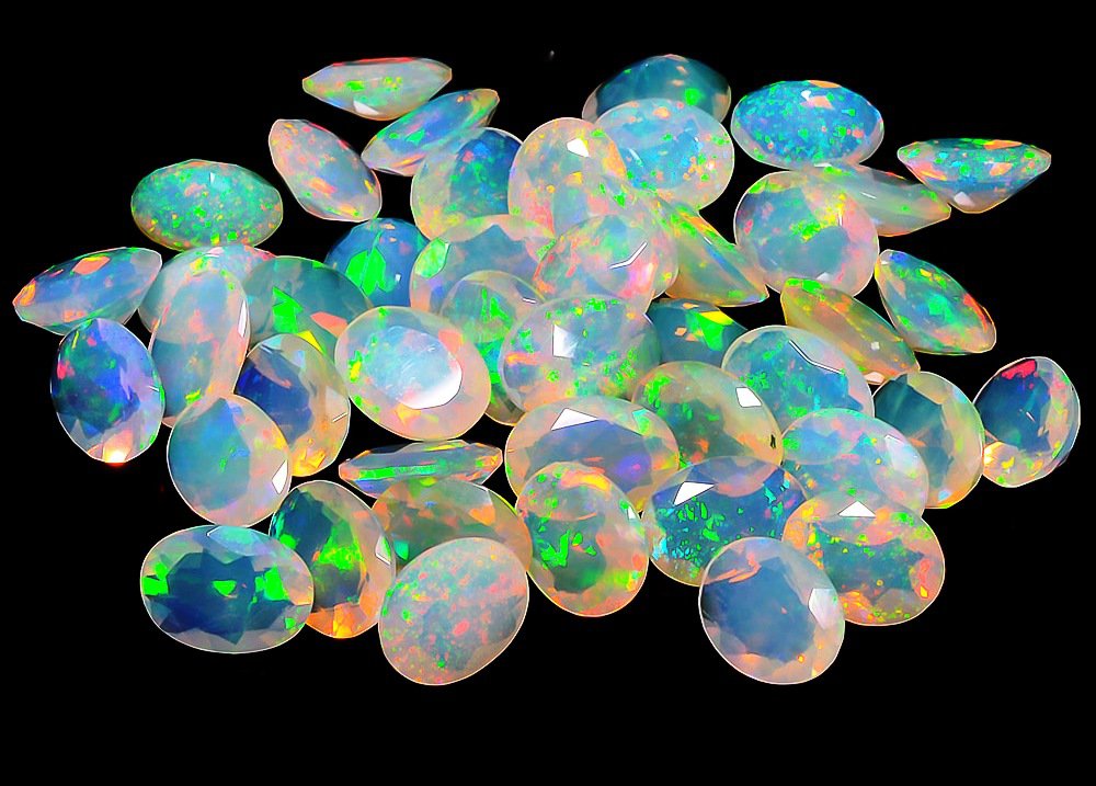Certified Natural Ethiopian Opal AAA Quality 6x8 mm Faceted Oval 5 pcs Lot loose gemstone