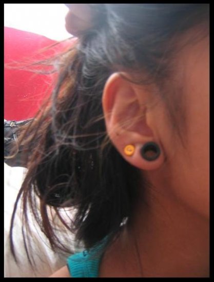 yellow.orange.button.earring