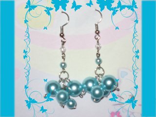 Blue pearl earrings