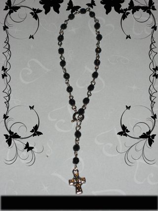 black with cross bracelet