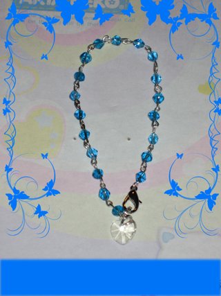 blue bracelet with crystal pendant