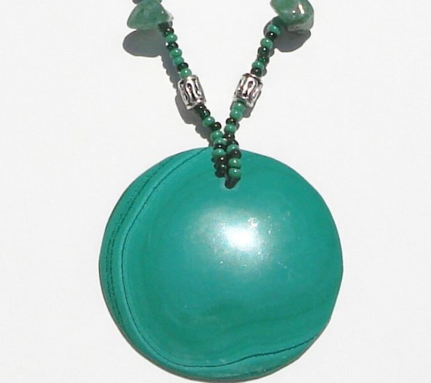 Handmade Malachite and Jade necklace