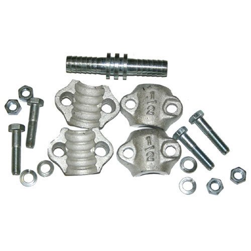 2PC LOT SET KIT-1/2" HYDRAULIC HOSE MID LINE FIELD JOINT MEND REPAIR-FIX-SPLICE-CLAMP BARB FITTING