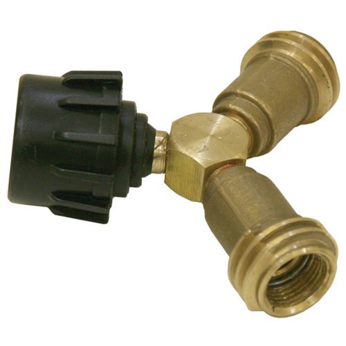 LP GAS-SPLITTER CONNECTOR Y-DUAL HOSE LINE-BRASS-CAMPER/RV-BBQ STOVE BURNER/WATER HEATER