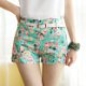 spring Green Slim thin sweet pastoral style floral print shorts shorts