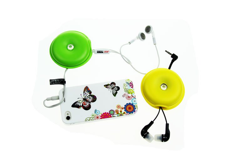 Yellow Earphone wire storage box