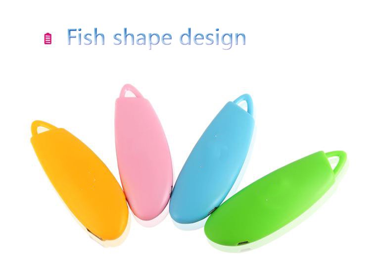 Fish Shape design 2200mah Power Bank Portable USB Charger for for Most Smartphones