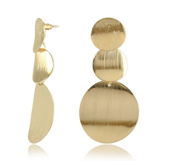 Three Dots Gold Earrings