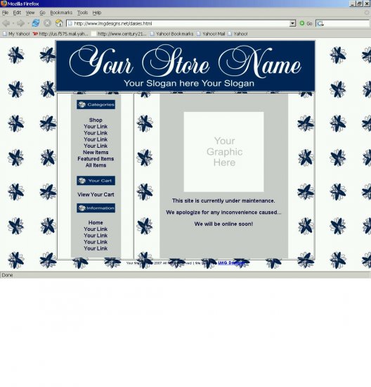 1 Premade Website Template (daisies)