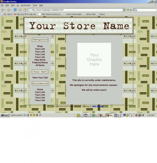 1 Premade Website Template (letters)